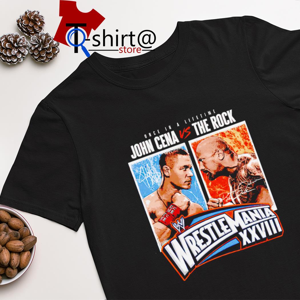 John Cena Vs. The Rock WrestleMania 28 one in a lifetime signature shirt